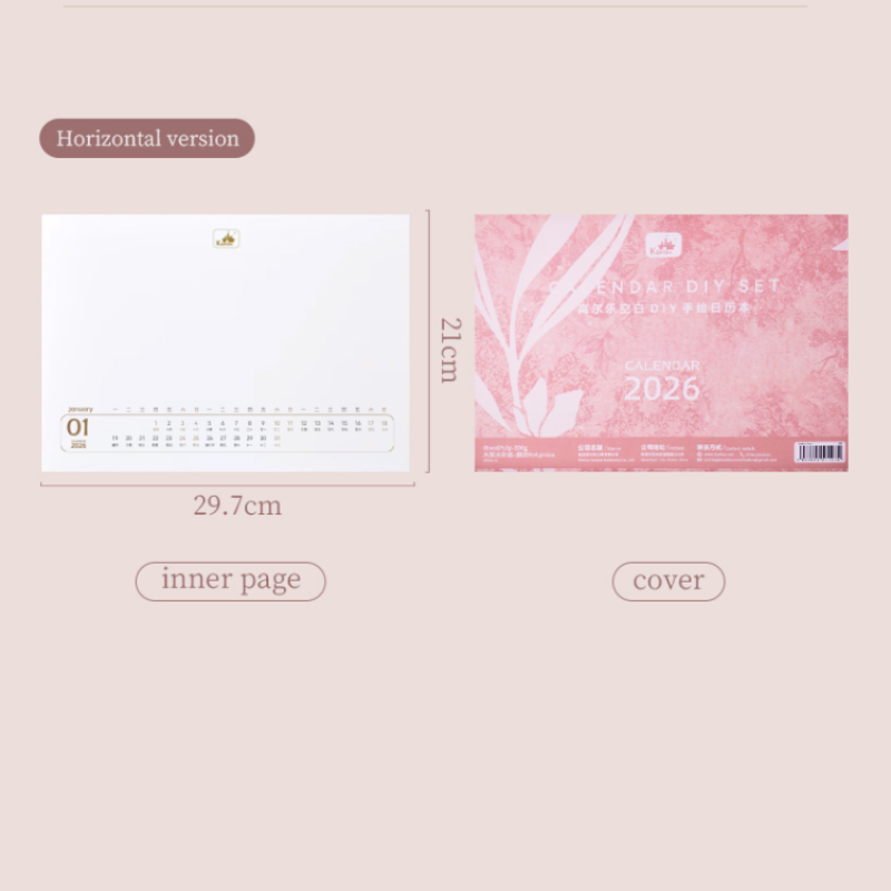 2026 DIY Hand-Painted Calendar Set with 300gsm Art Paper