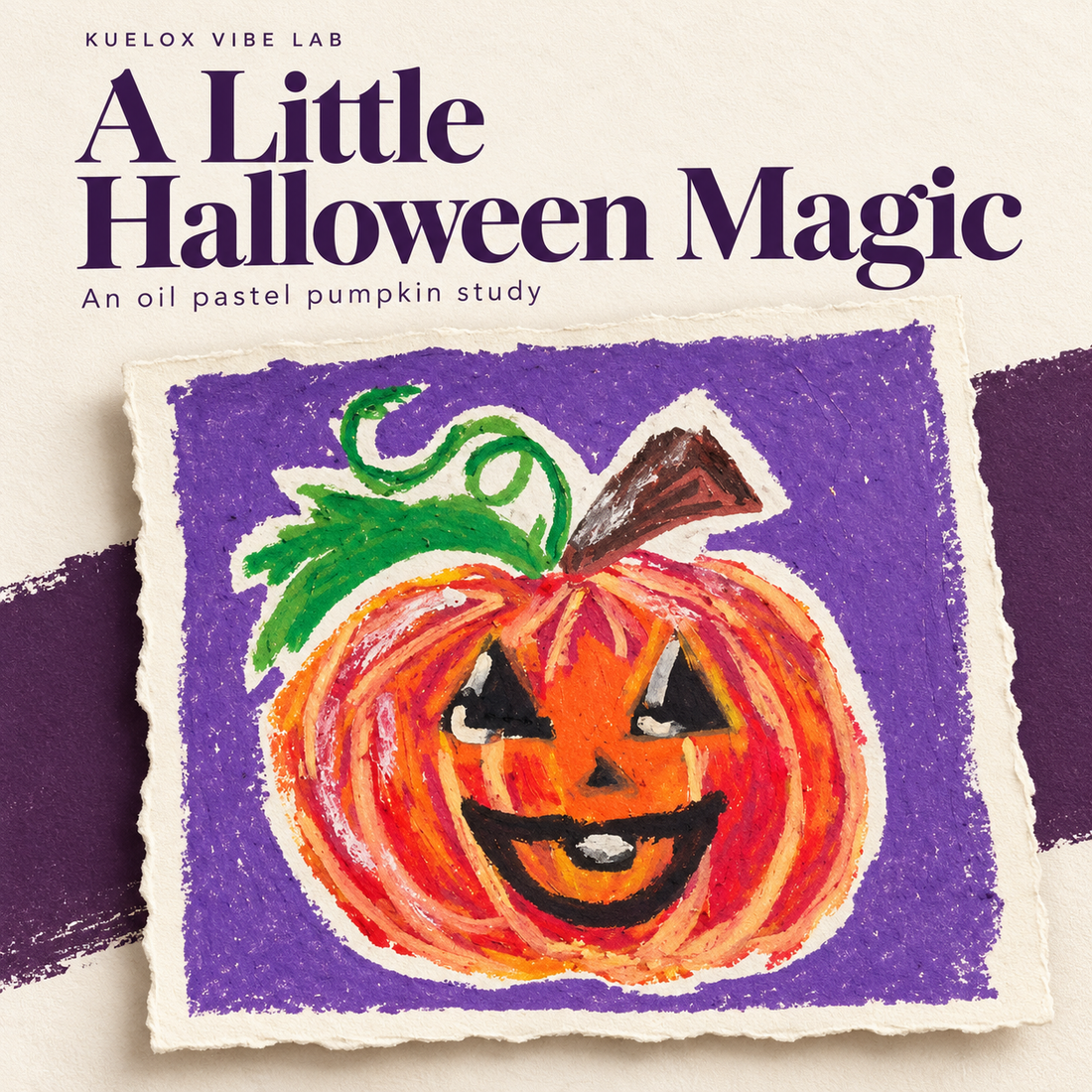A Little Halloween Magic: Pumpkin Drawing with Oil Pastels