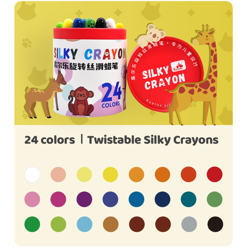 Twistable Washable Silky Crayons for Kids