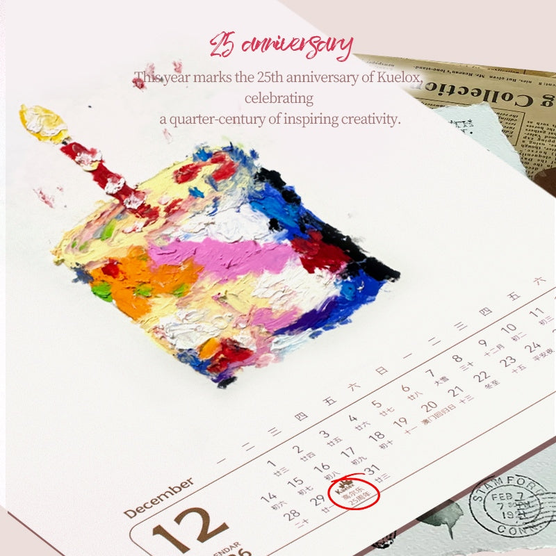 2026 DIY Hand-Painted Calendar Set with 300gsm Art Paper