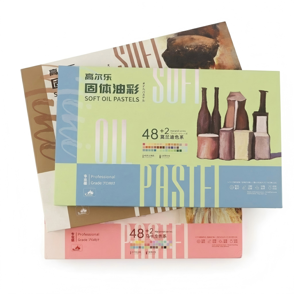 Kuelox Professional "Brick" Series Solid Oil Pastels | 48 High-Pigment Colors