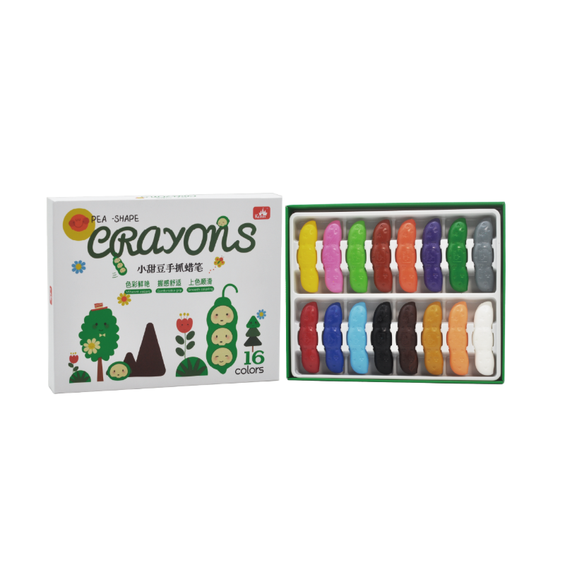 Kuelox Pea-Shaped Washable Grip Crayons for Toddlers