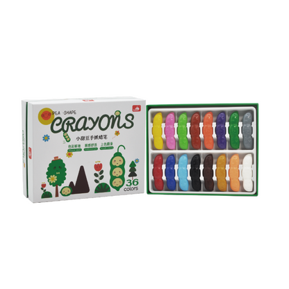 Kuelox Pea-Shaped Washable Grip Crayons for Toddlers