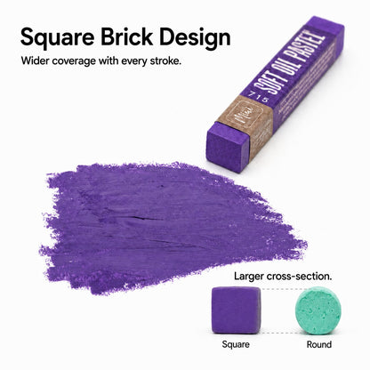 48-Color Professional Square Brick Oil Pastel Set