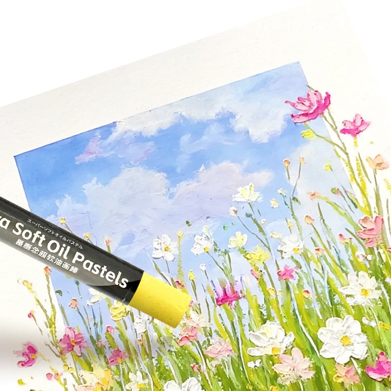 Skyists 48-Color Soft Oil Pastel Value Set for Colorful Art Practice