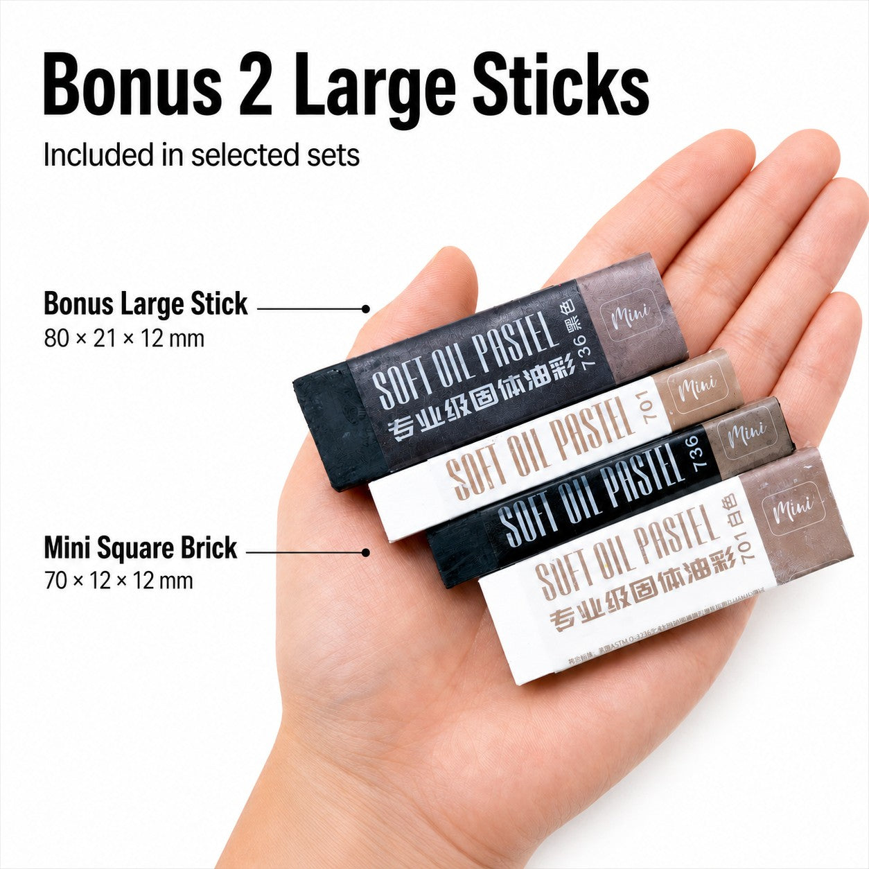 48-Color Professional Square Brick Oil Pastel Set