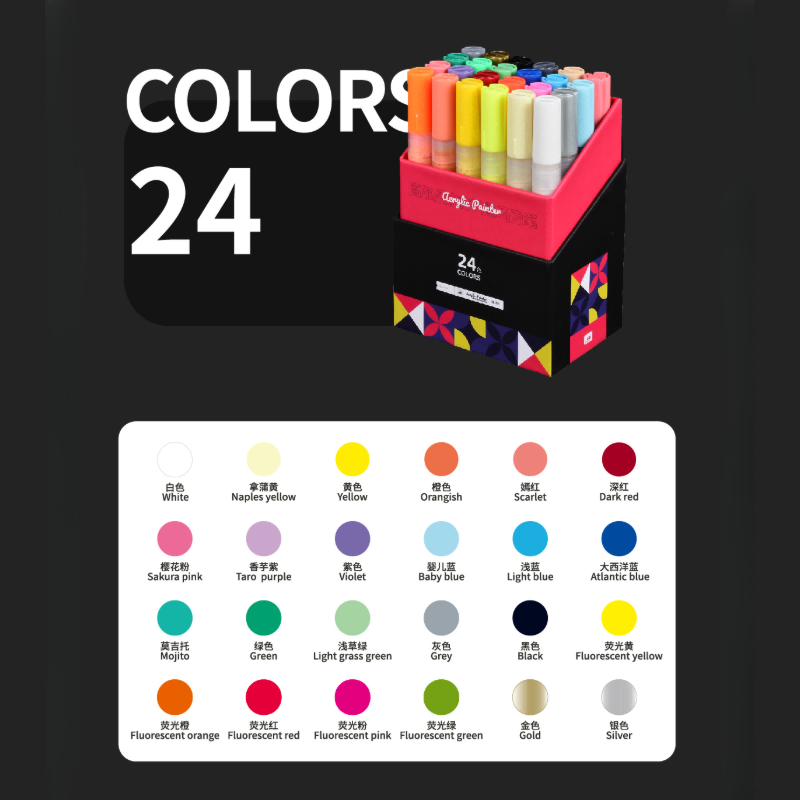 Kuelox Water-based Acrylic Marker 24-36 Colors