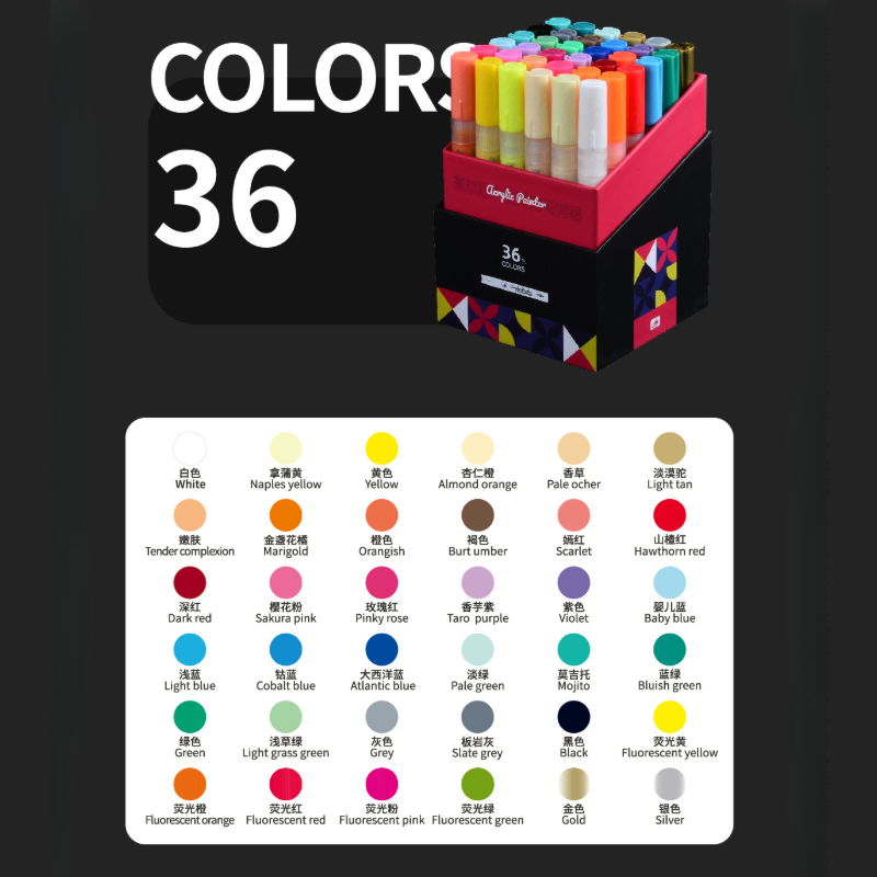 Kuelox Water-based Acrylic Marker 24-36 Colors