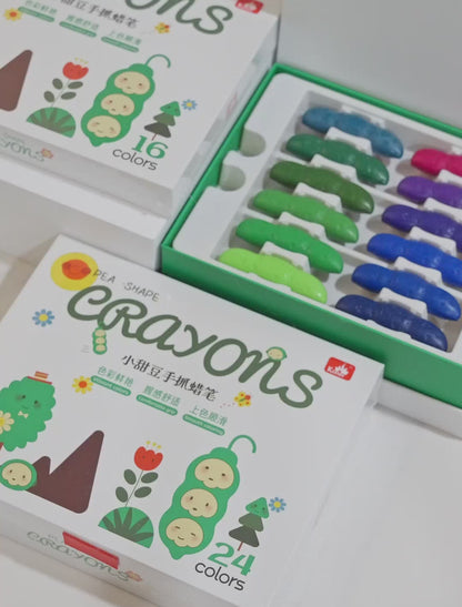 Kuelox Pea-Shaped Washable Grip Crayons for Toddlers