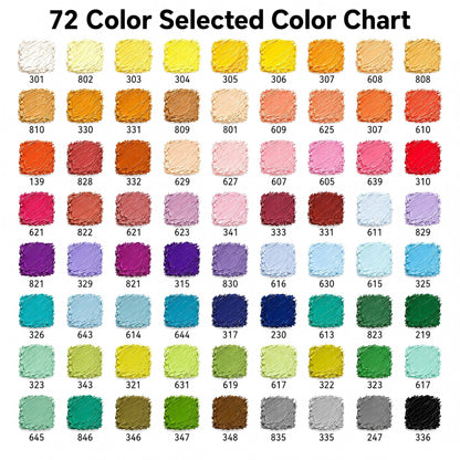 72-Color Selected Ultra-Soft Oil Pastel Wood Box Set