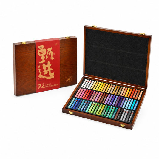 72-Color Selected Ultra-Soft Oil Pastel Wood Box Set