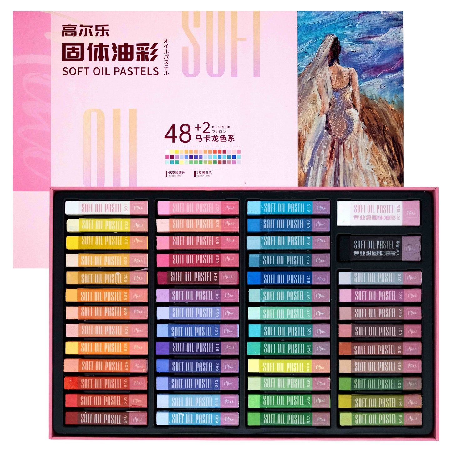 48-Color Professional Square Brick Oil Pastel Set