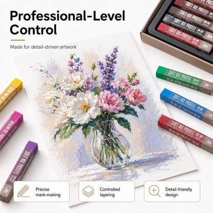 48-Color Professional Square Brick Oil Pastel Set